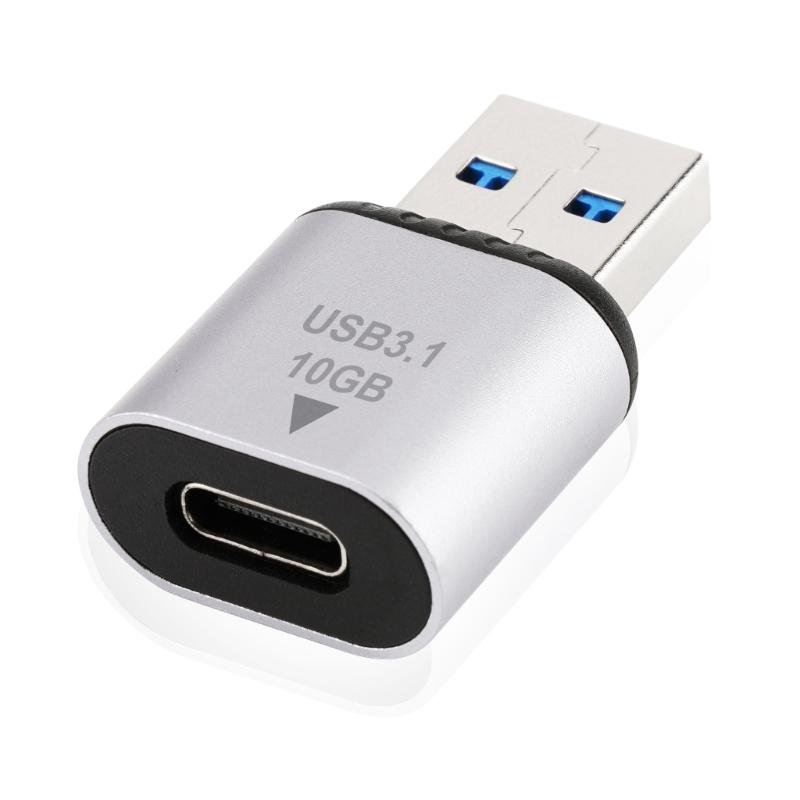 Mini adapter USB 3.1 do typu C, męski i żeński, złącze do szybkiego przesyłania danych i ładowania typu C, 10 Gb/s