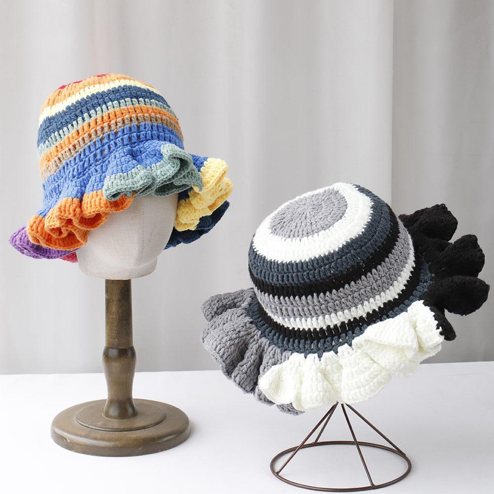 New Design 2025 Factory Fashion Cute Crochet Knitted Women Bucket Hats