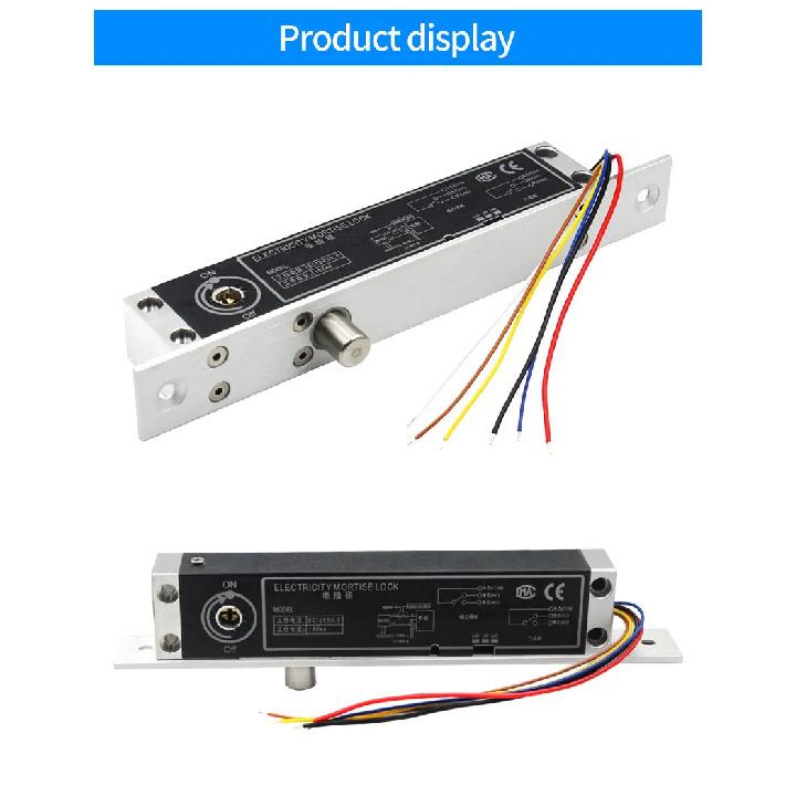 DC 12V Fail Secure Electric Drop Bolt Lock Cylinder Deadbolt Lock With Key Door Contact Output for Home Access Control System