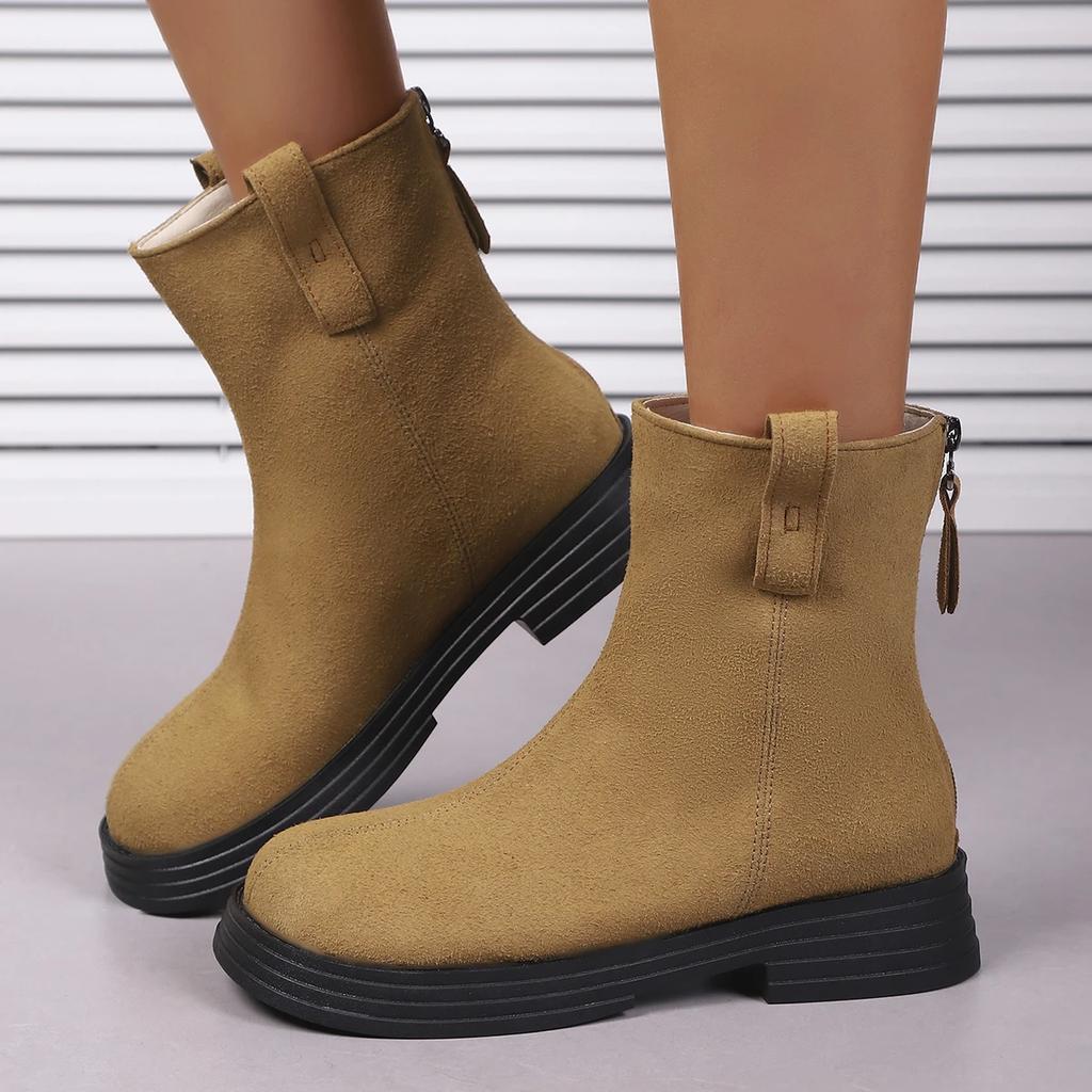 Winter Round Toe Suede Comfortable Casual Riding Boots Fashionable New Style Elegant Thick Sole Anti Slip Work Boots for Women