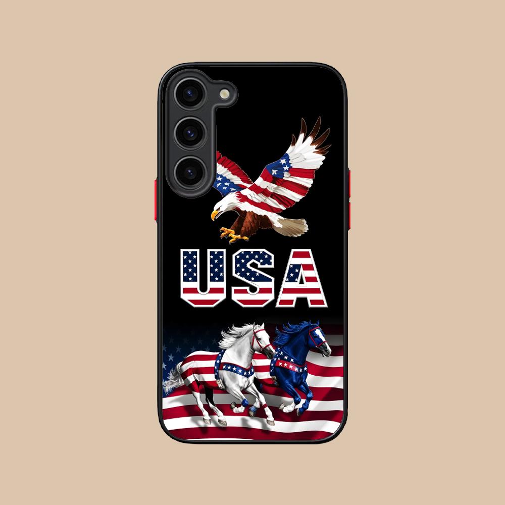 USA America Flag Silicone Mobile Phone Case for Samsung Galaxy S26 S25 S24 S23 S22 S21 Plus FE Ultra Colorful Cover