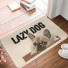 French Bulldog Illustration Doormat Beige Brown Black Printed Polyester Machine Washable Cold Water Only 80x50cm