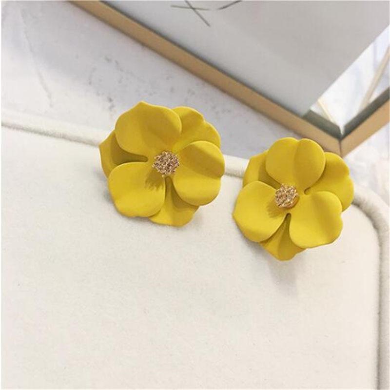 Koreanische Neue Doppel-schichten Blume Tropfen Ohrringe für Damen Übertrieben Frauen Floral Ohrringe Modeschmuck aretes de mujer