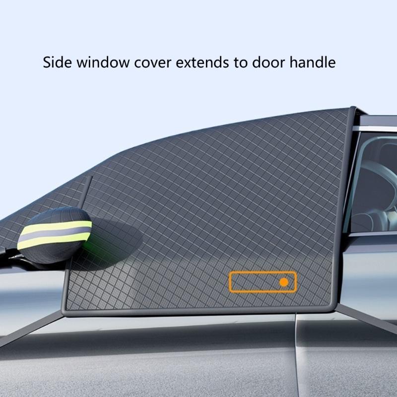 Ganzjahres-Autoscheibenabdeckung zum Blockieren von Schnee und Reflektieren von Sonne Große Abdeckung Schnelle Installation Design