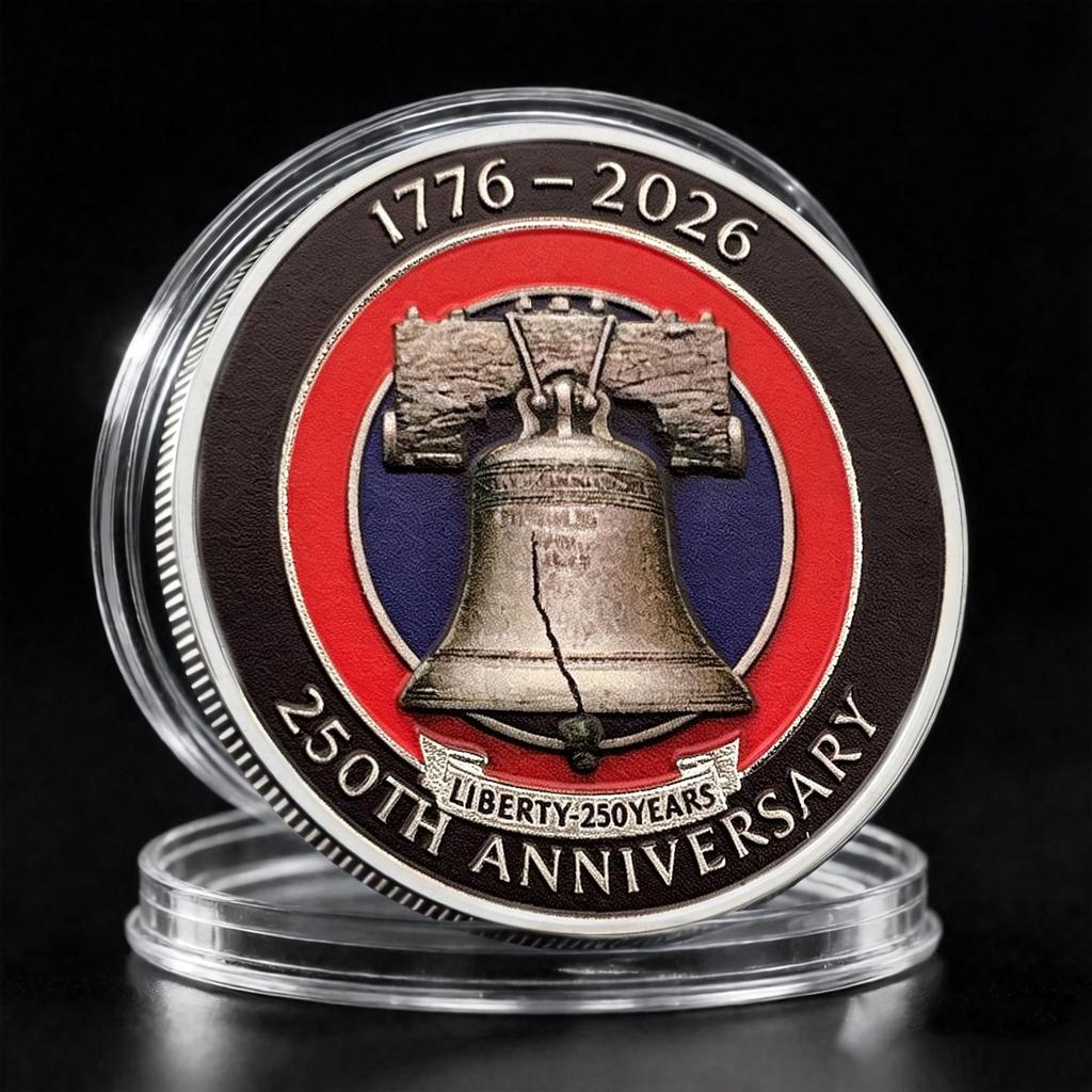 250th Anniversary Commemorative Coin Independence Day Founding Medal Challenge Coin Embossed Metal Coin Color Printed Badge