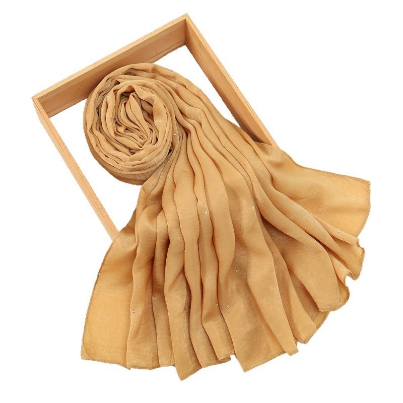 Hot-selling New Mulberry Silk Colored Diamond Versatile Women's Scarf Fashionable Long Thin Breathable Bag Head Long Scarf