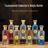 Gradient Baijiu Glass Bottle: 500ml Leak-Proof, Sealed Collectible Wine Container with Gift Box Packaging (Empty).