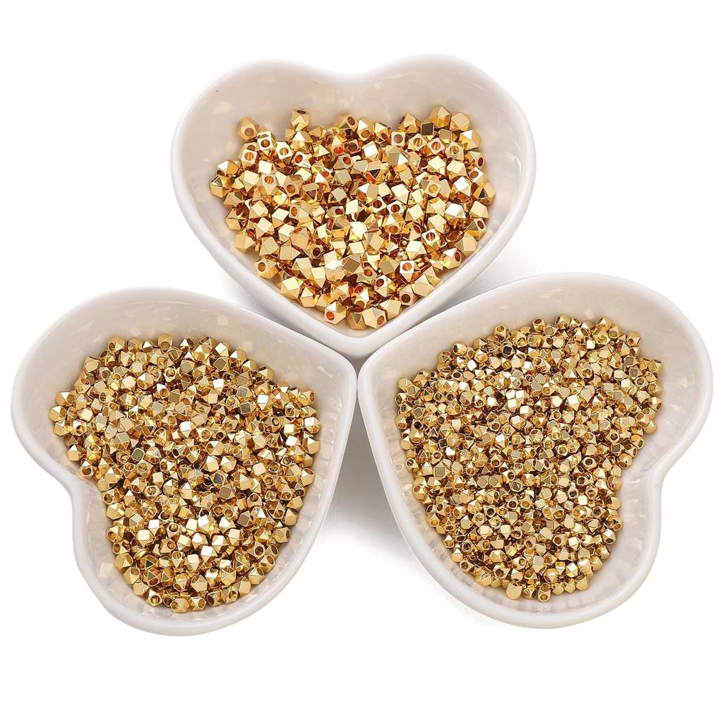 Kupfer-Polygonal-Schnitt-Loose-Perlen-Trennwand für DIY-Schmuckherstellung, Bastelzubehör