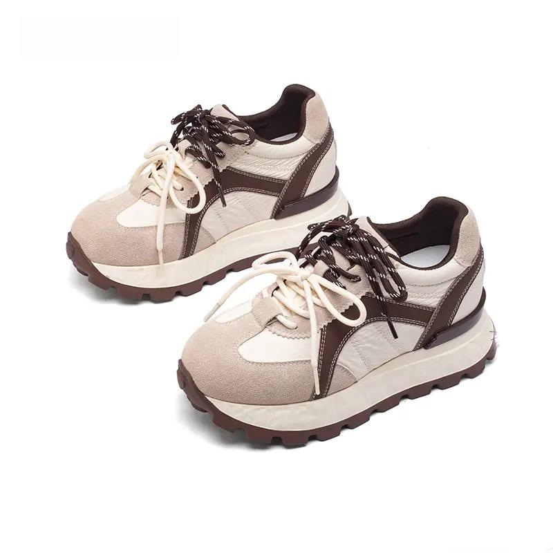Fashion Women's Fashion Chunky Platform Sneakers Spring Summer New Platform Breathable Mesh Shoes for Women Rubber Soled Sports Shoes