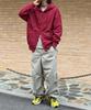 La Felpa con Cappuccio Le Custom The Essential Oversize Liscia con Zip Bidirezionale (Borgogna)