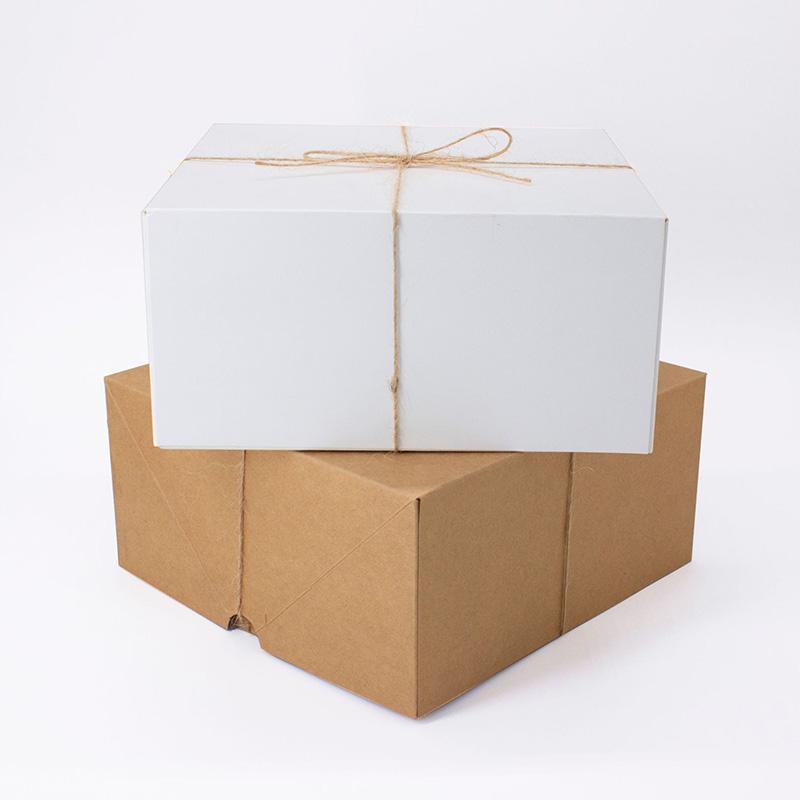 WTEMPO 5PCS 10*10*20CM Premium Gift Boxes Kraft Paper Gift Boxes with Hemp Ropes Creative DIY Presents Packaging Boxes
