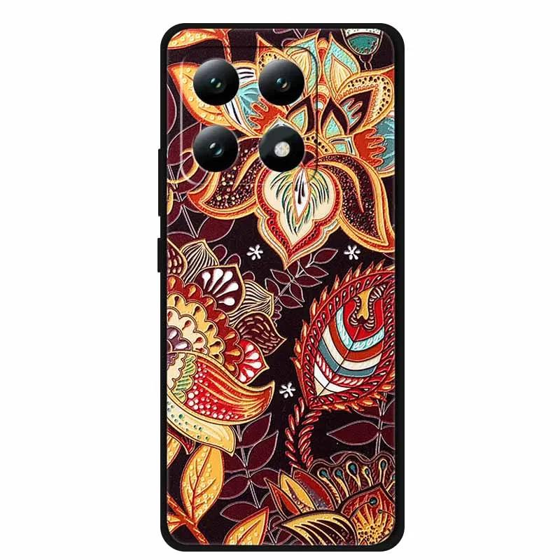 3D Flowers Case For Xiaomi 17 pro max Coque Relief Embossed Blossoms Funda Silicone Soft Back Phone Cover For Xiaomi17 TPU Para