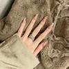 Niche Design Full Of Diamonds Slightly Inlaid Light Luxury Lines Temperament Retro Zircon Adjustable Index Finger Ring Women