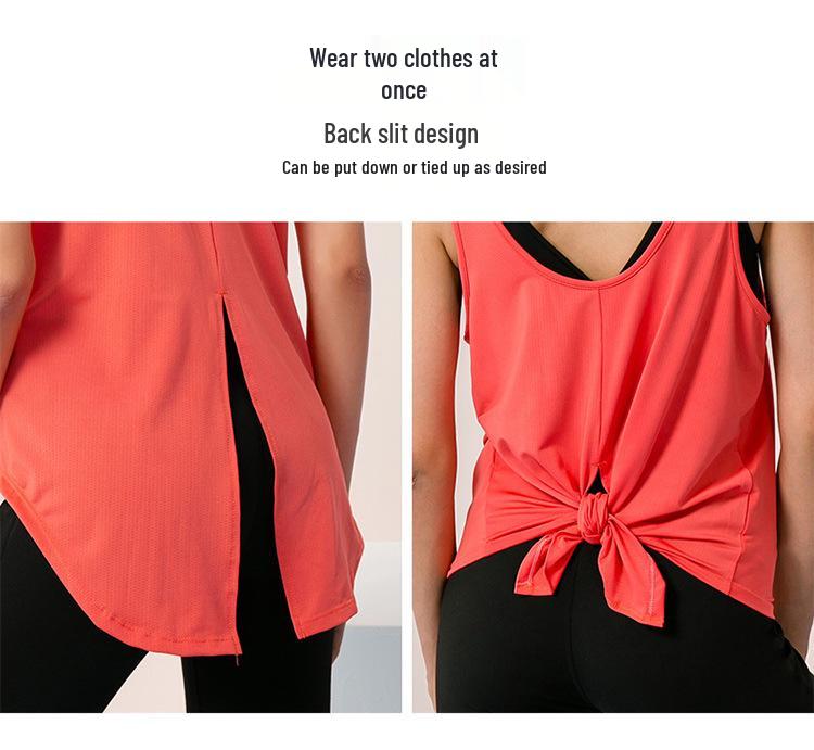 Damska luźna kamizelka sportowa szybkoschnąca do biegania, jogi i fitnessu