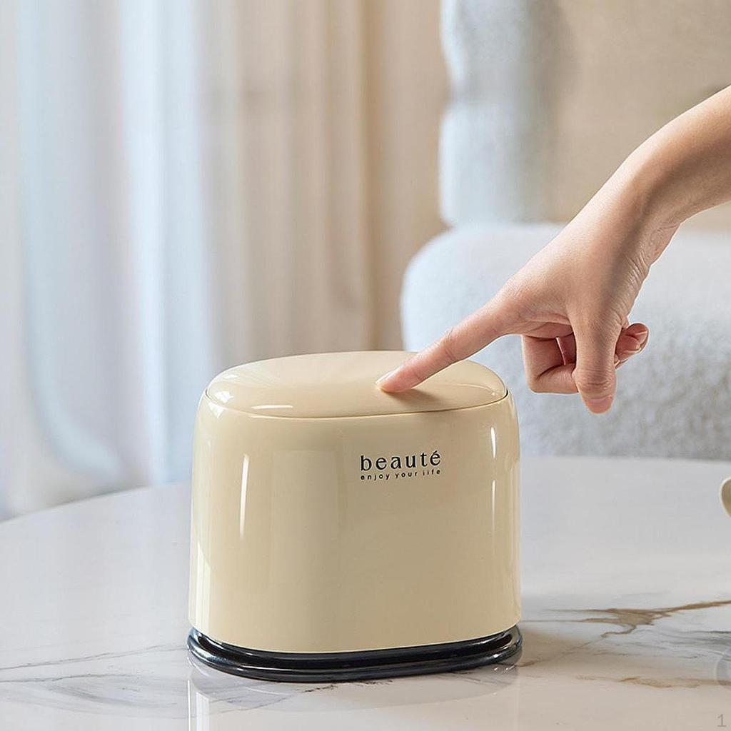 Kompaktní stolní odpadkový koš s lisovacím víkem do auta, kanceláře a na stůl