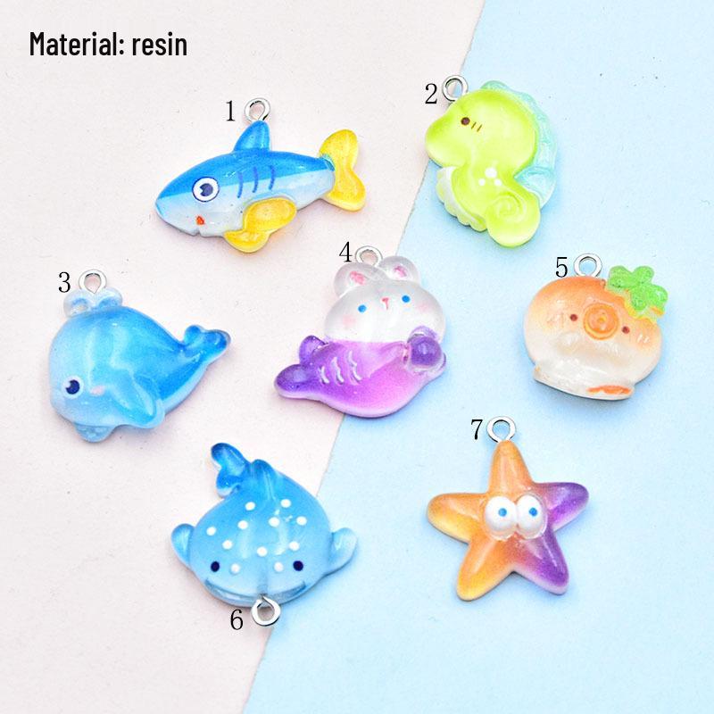Ocean Series Resin Keychain: Whale, Octopus, Dolphin, Starfish, Mermaid Jewelry Accessories