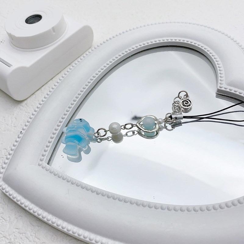 Sweet Small Fish Bead Phone Charm Straps Car Key Hangings Pendants Fashion Bag Decoration Lanyard Purse Accessories