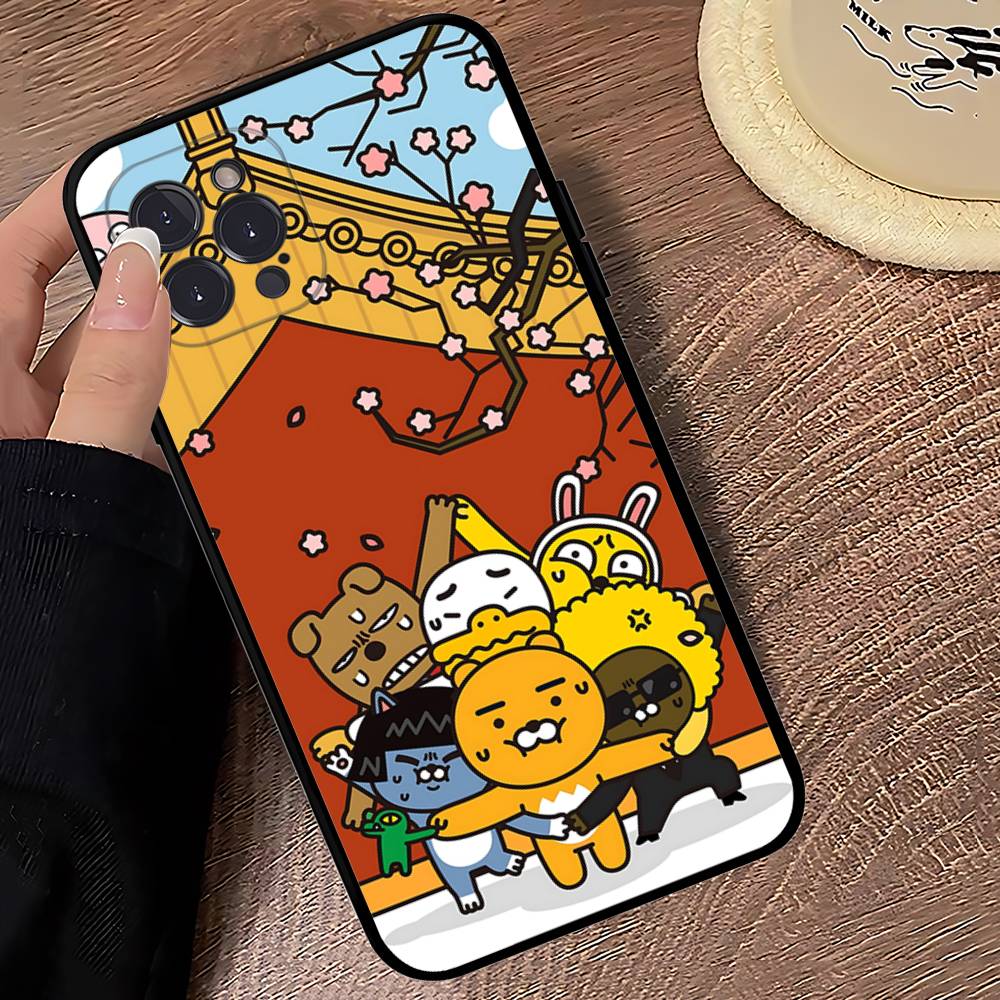 Cartoon K-KAKAO CUTE F-FRIENDS Phone Case For IPhone 17 16 15 14 13 12 Mini 11 Pro Plus Soft Silicone Cover