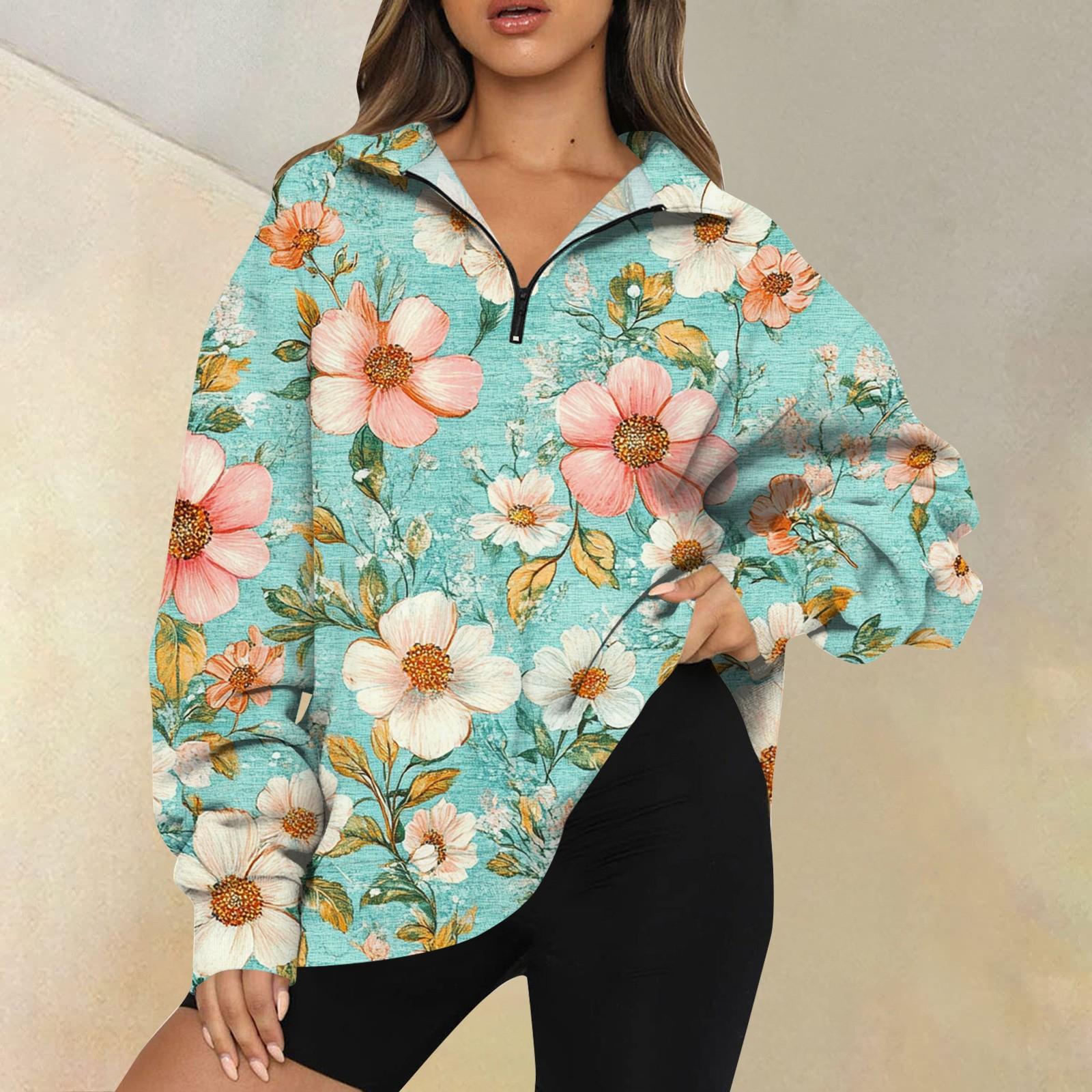 Женская мода повседневная толстовка с длинным рукавом и принтом на молнии с высоким — фото 3