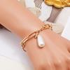 Water Drop Pearl Pendant Bracelet Cold Style Hip Hop Simple Jewelry Women, Korean Version Anklet Bracelet Two-Piece Set