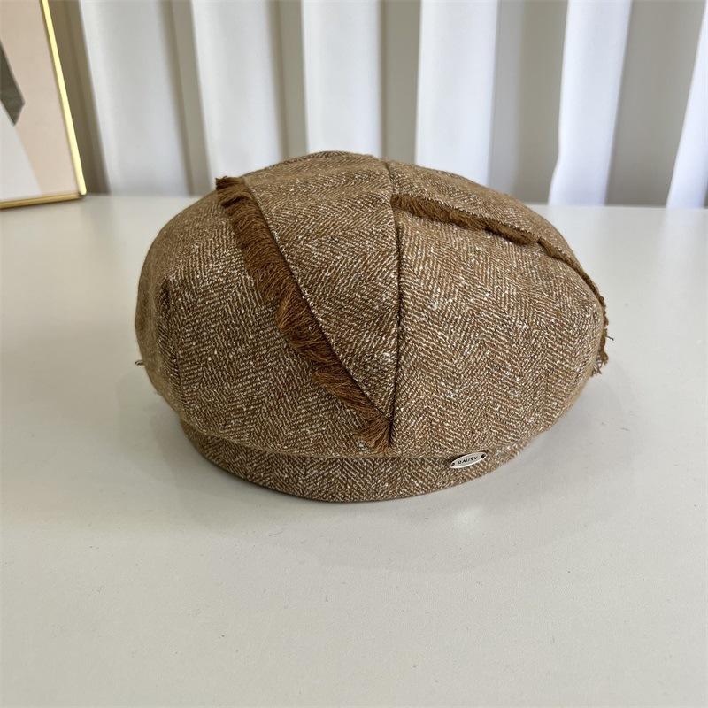 

Beret Women s Spring and Autumn British Versatile Face Small Bud Hat Casual Literary Retro Celebrity Painter Hat M（56-58cm） верблюд