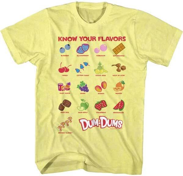 Dum Dums Candy Suckers Know Your Flavors 17 Different Original Pop Men s T Shirt 2XL