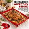 Convertible Grill Pan Mat Silicone Baking with Corner Clips Reusable Pastry Rolling Dishwasher Safe Roasting Mat Kitchen Countertop Protector