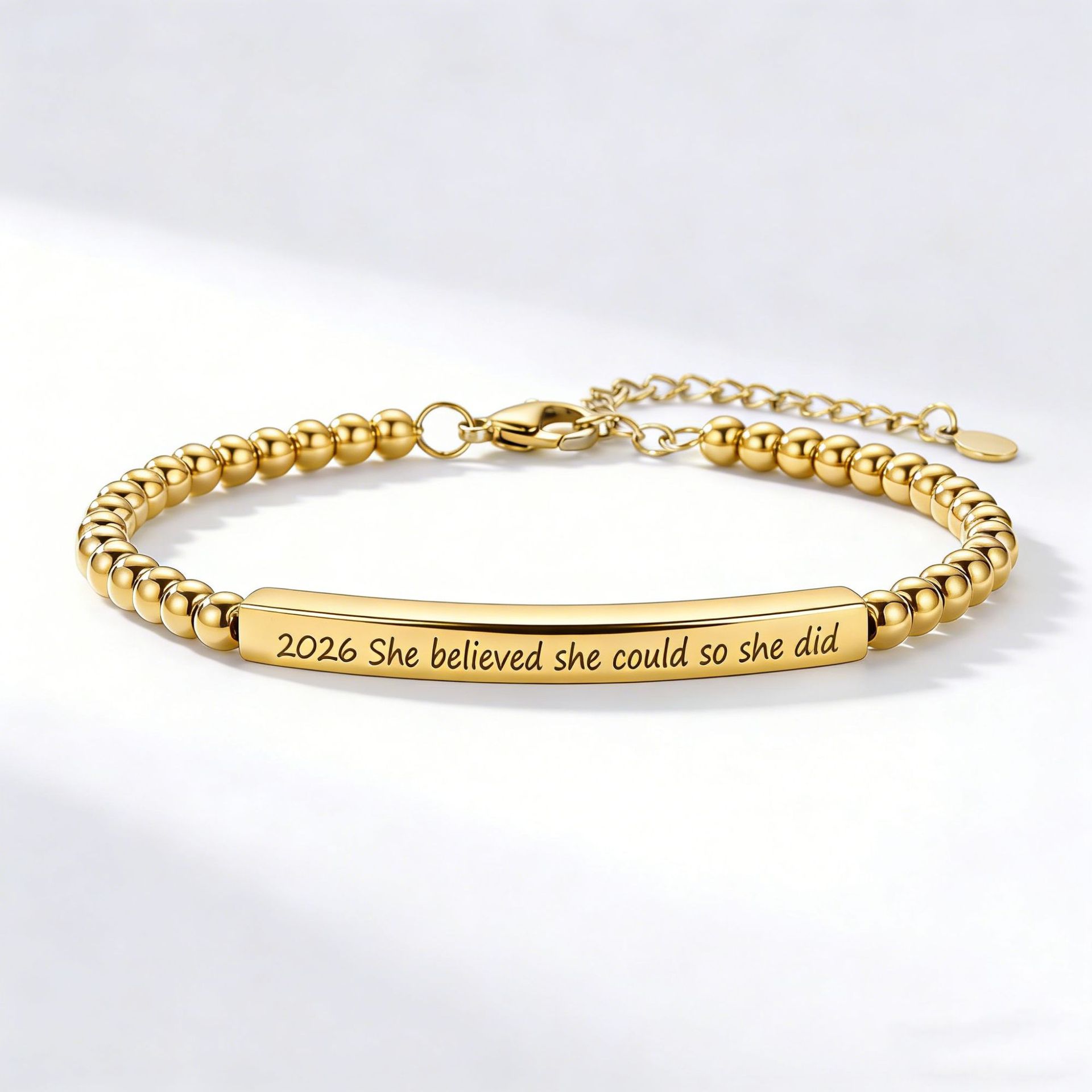 Stainless Steel 4mm Steel Ball Geometric Curved Tube Bracelet For Ladies - Fashionable Bracelet Accessory