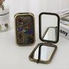 Vintage Foldable Metal Princess Style Purse Mirror Compact Small Mirror Magnifying Vintage Pocket Mirror (Random Pattern, Set of 1)