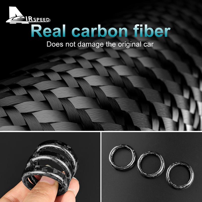 Real Hard Carbon Fiber Warning Light Button Cover for Abarth 595 695 2012 2013 2014 2015 2016 2017 2018