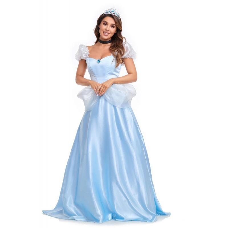 Gorgeous Female Adult Cinderella Dress Made Of Premium Polyester For Festive Occasions