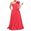 C8613 Elegant European and American Summer One-Shoulder Bow Long Evening Dress