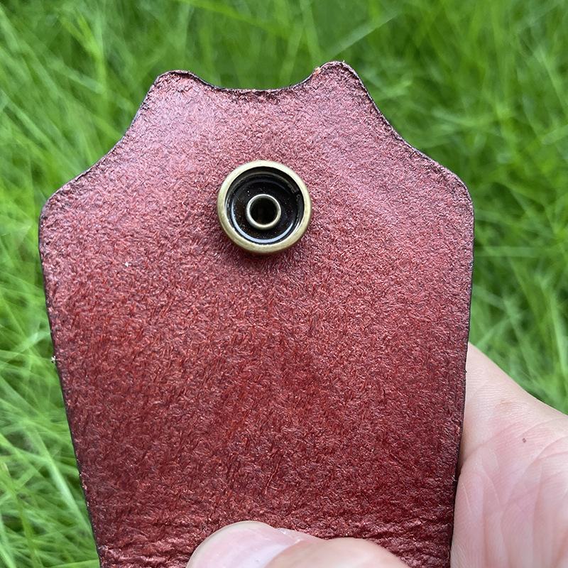 Foling Knife Holder Embossed Cowhide Scabbard Pocket  Knife Cover Split  Leather Case  Camping Knife Holsters Military Knife Cover Belt Buckle