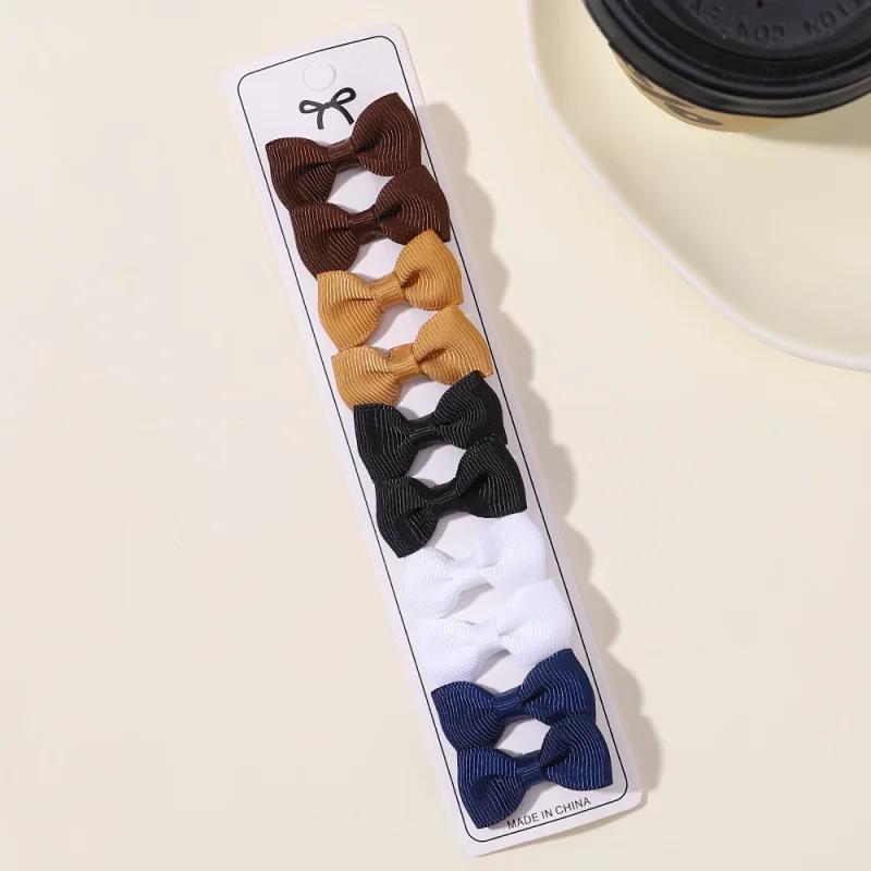 10 Pezzi Mini Fermaglio per Capelli Fatto a Mano Fiocchi per Bambina Nastro Grosgrain Fiocchi per Capelli da 1,5" Pinzette Alligatore per Bambine Piccole Accessori per Capelli Qualità Regalo