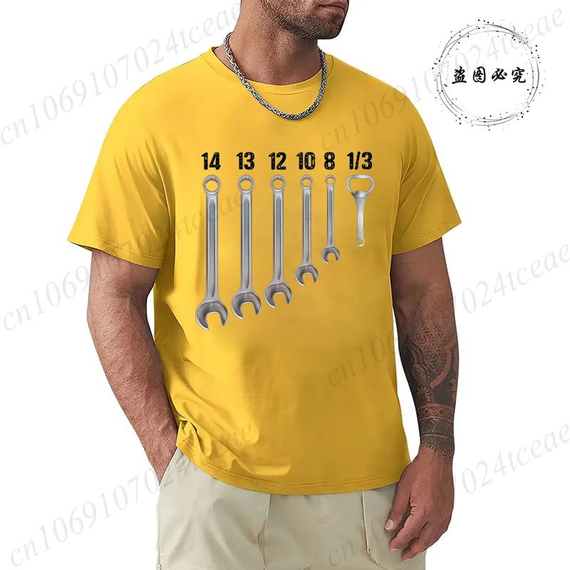 Men Summer Clothing Fashion Casual T-Shirts Keys Mechanic Beer Opener Humor Alcohol Beers Cars Motorcycles Print Sports T-shirt