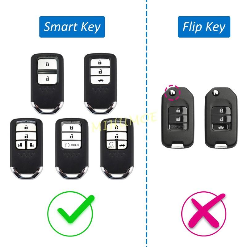 For Honda Civic Pilot CRV HRV Accord Passport Ight Clarity Odyssey Black Transparent Key Fob Case Cover Keychain Light Thin