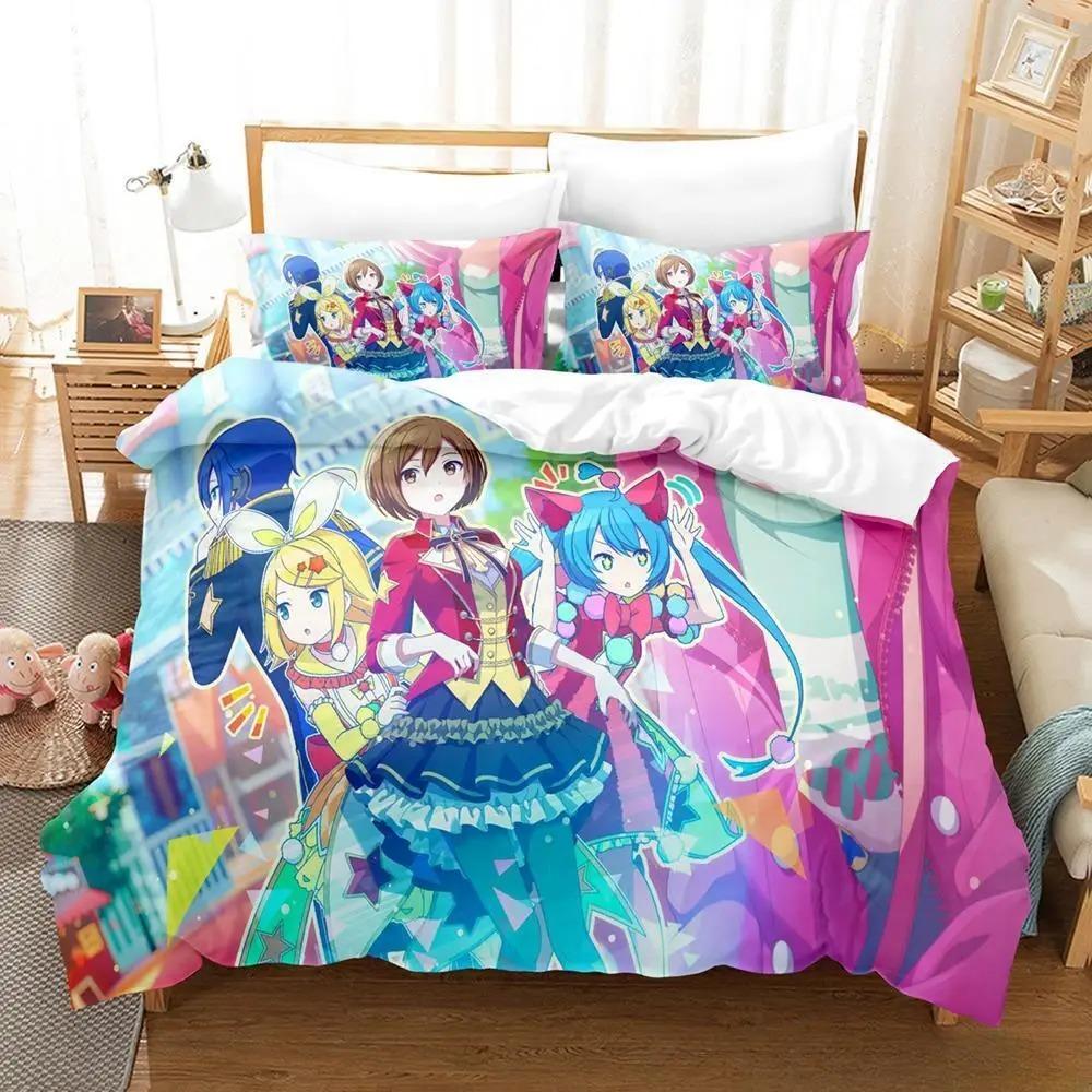 New Wonderlands X Showtime Bedding Set Single Twin Full Queen King Size Bed Set Adult Kid Bedroom Duvet Cover Sets Anime Girls