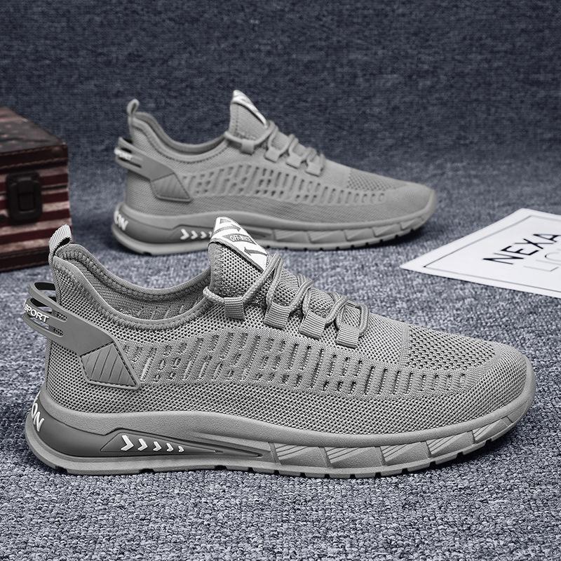 New Spring and Summer Men's Shoes Breathable Mesh Sneakers Lace-up Thick-soled Running Shoes Men's Versatile Casual Shoes