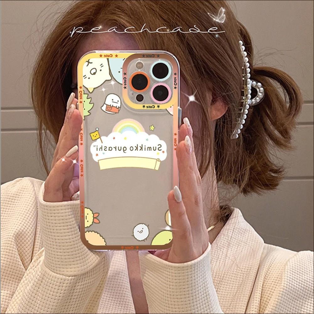 Custodia per telefono Kawaii sumikko gurashi per iPhone 13 14 Pro Max XS XR 12 11 Pro 13 Mini 6 7 8 Plus Copertura posteriore morbida trasparente