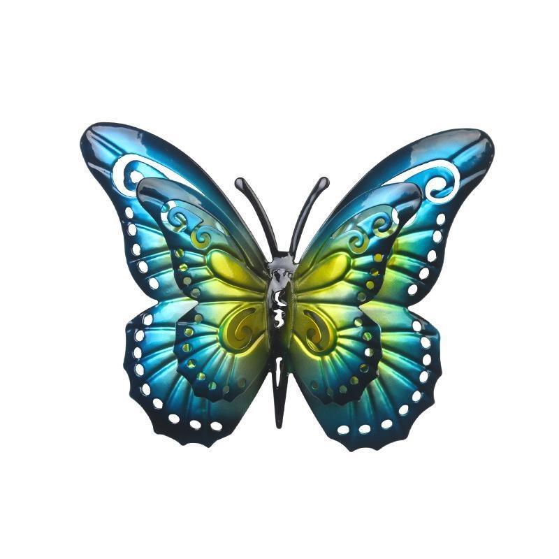 Cure Butterfly Iron Art Metal Butterfly 3D Wall Decors Modern Home Garden Courtyard Decoration Sculpture Butterfly Art 8 Colors