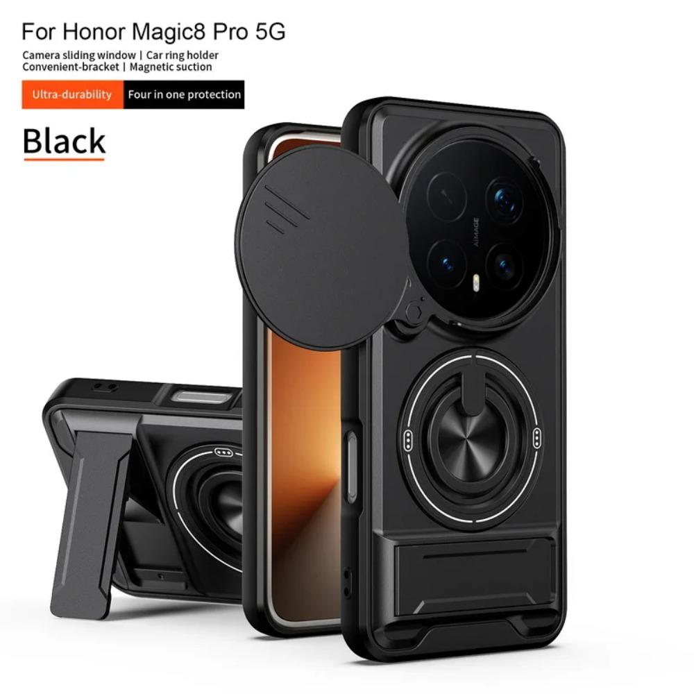2 in 1 Ring Grip Magnetic Case for Honor Magic 8 Pro 7 6 Lite X9d X9c X9b X8 X8c X7b X7c X6c Car Mount Holder Shockproof Cover