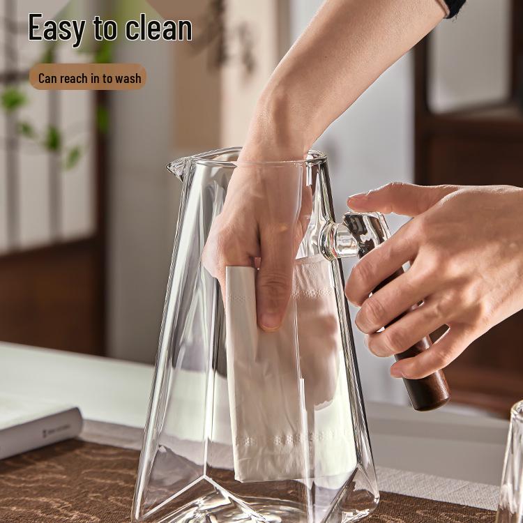 Yagang High-Temperature Resistant Glass Kettle Set for Tea, Living Room Cold Water Kettle Cup Set