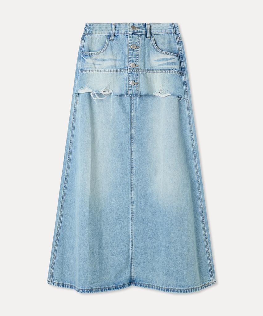MIXXO Layered Denim Long Skirt_Miwwjg55Ss