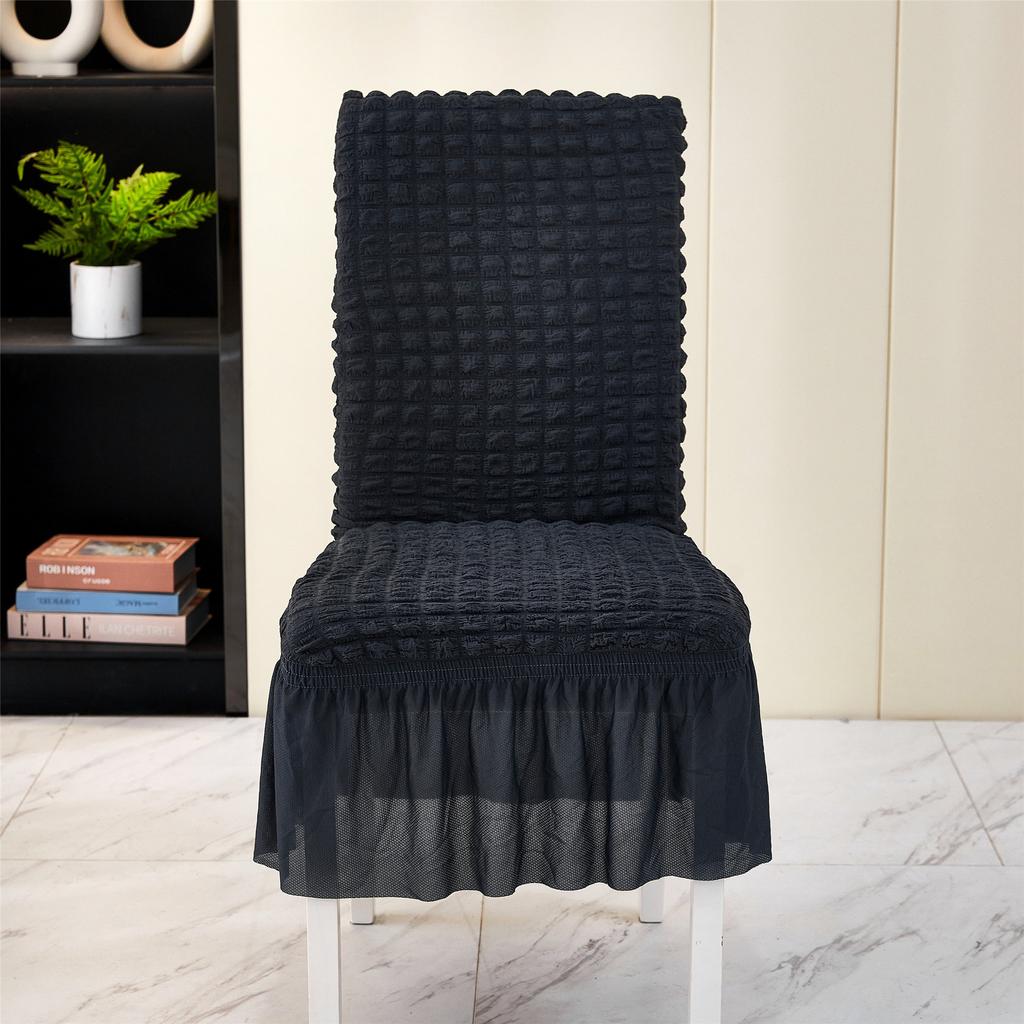 2pcs Chair Covers, Universal Stretch Dining Room Chair Covers With Skirt, Removable Parsons Chair Slipcover For Kitchen Wedding Party Banquet