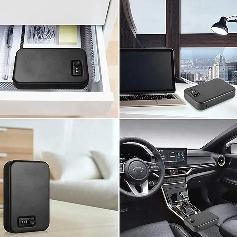 Biometrisk våpenskap for pistoler Fingeravtrykk pistolskap Lite tyverisikkert pistolskap Bærbart pengeskap med 3 siffer