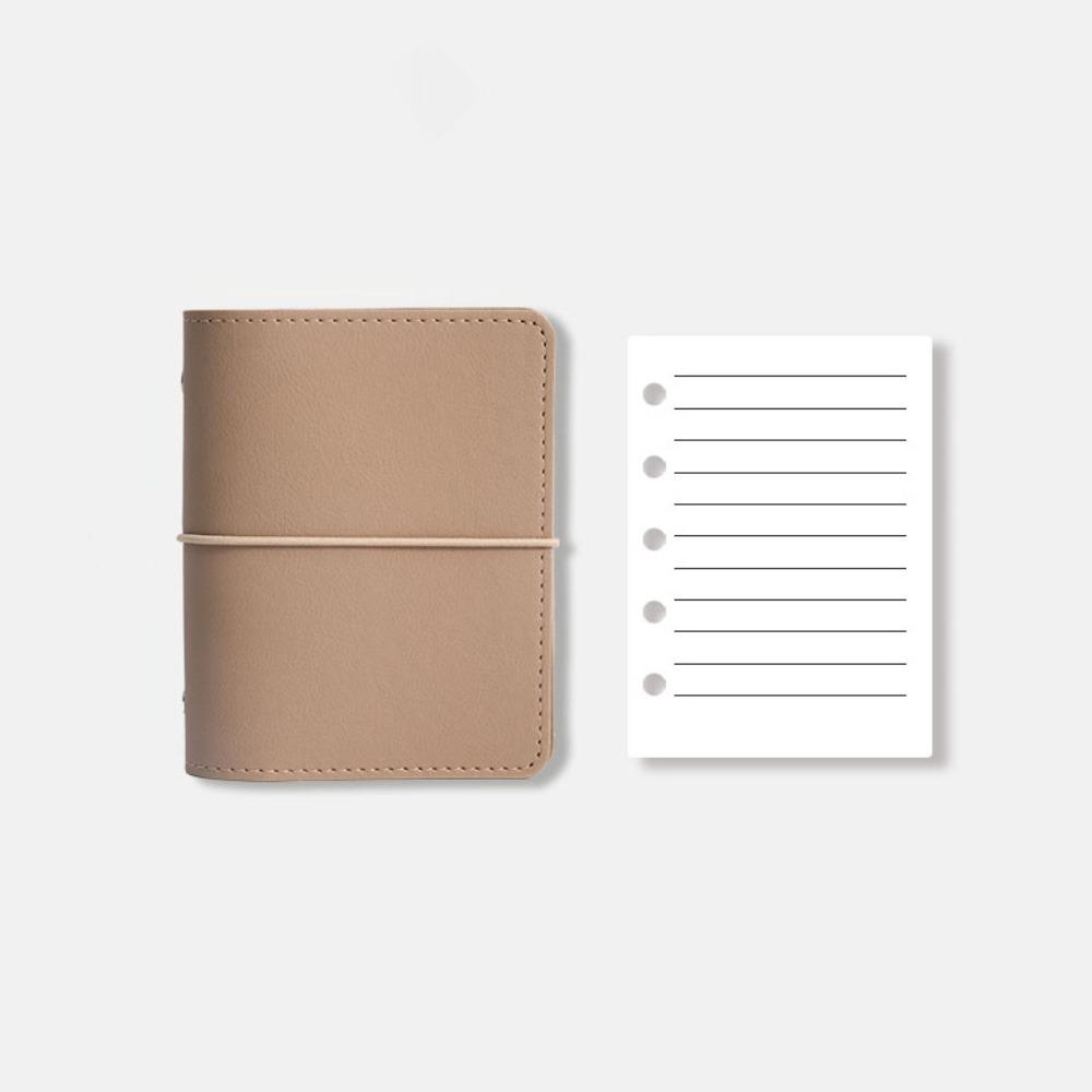 

Diary A7 Loose Leaf Notebook 5 Holes DIY Binder Notebook High Quality Portable Notebook Student Coffee-Horizontal
