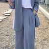 Korean Style 2025 Loose Casual Padded Shoulder Suit Jacket - Multiple Colors