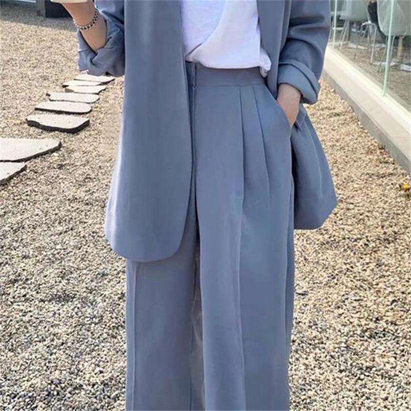 Korean Style 2025 Loose Casual Padded Shoulder Suit Jacket - Multiple Colors