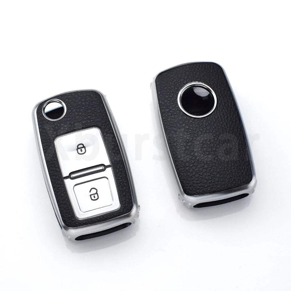 For Vw Volkswagen Skoda Octavia Kodiaq Seat Leon Altea Beetle Tiguan Polo Golf Passat Auto Shell Fob Tpu Car Flip Key Case Cover