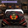 België Voetbal Patroon 3 Delig Beddengoed Set Zacht Microvezel Dekbedovertrek met Kussenslopen voor Slaapkamer